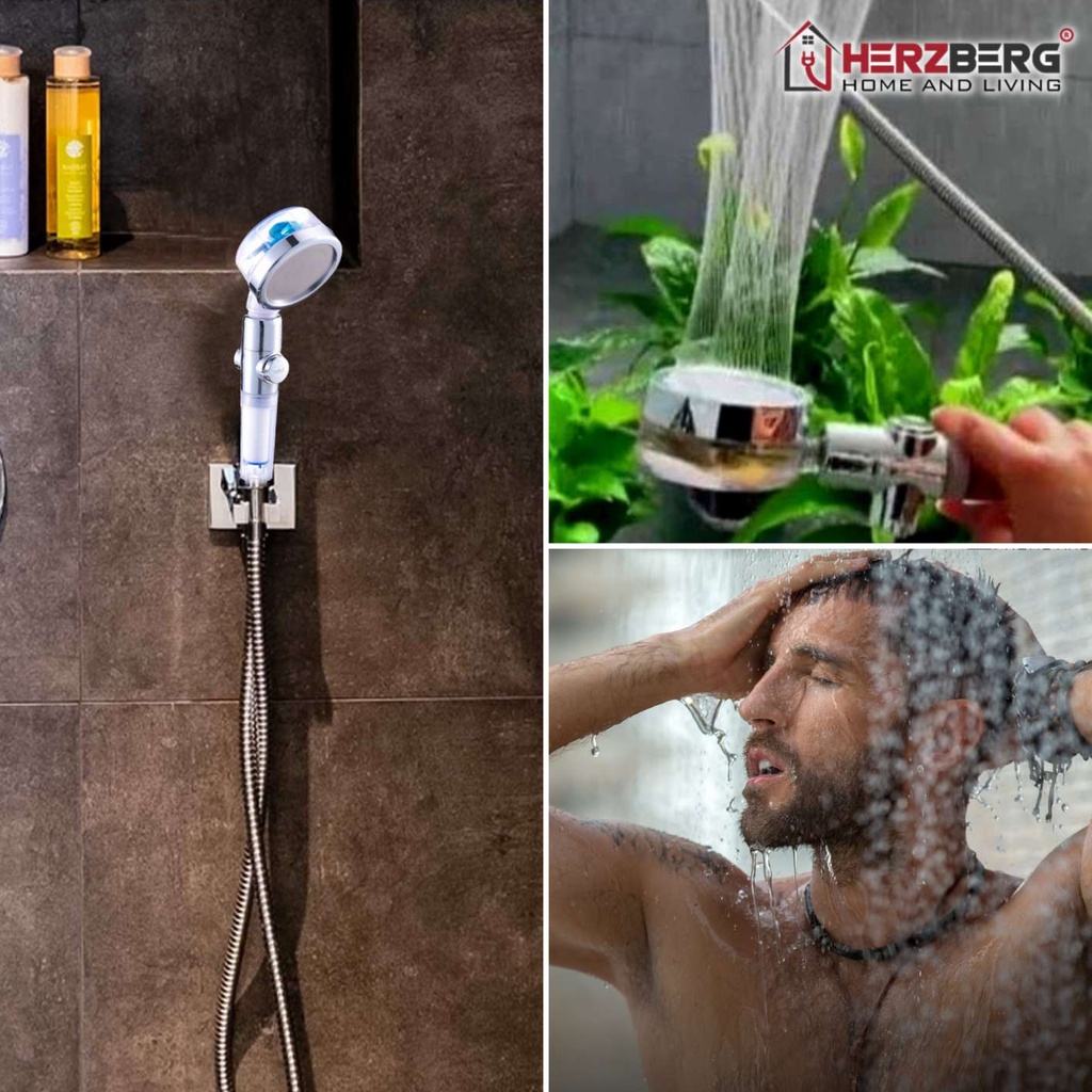 Herzberg-Turbo-Charger-Pomme-de-douche-Bleu-HG-808