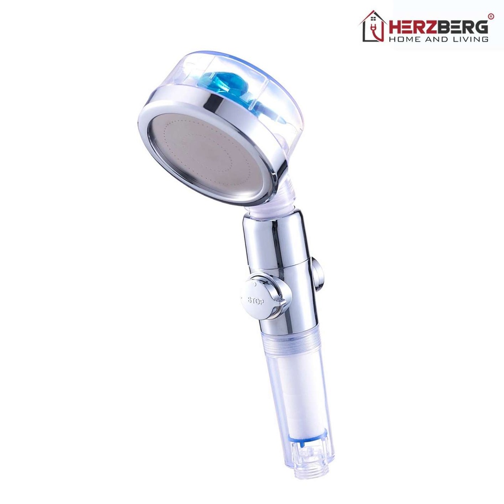 Herzberg-Turbo-Charger-Pomme-de-douche-Bleu-HG-808