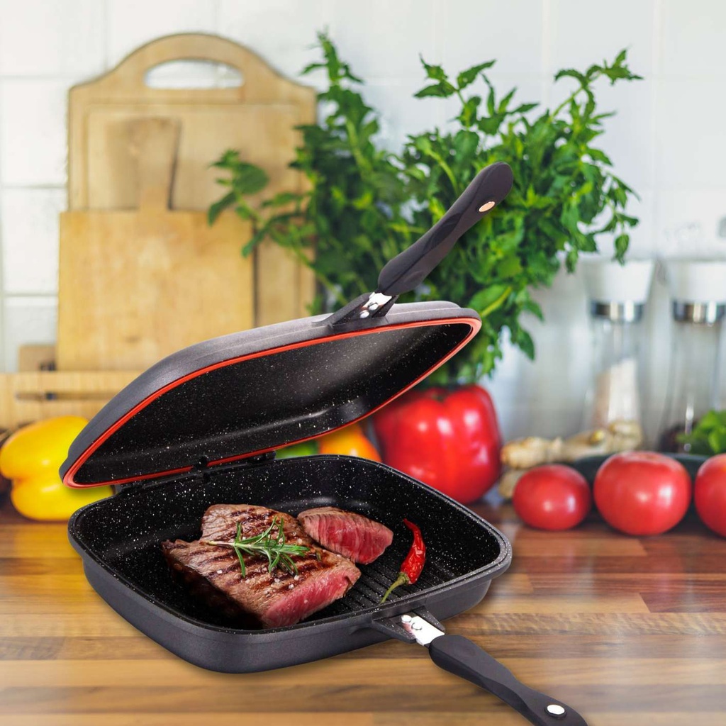 Cheffinger-CF-DG32-Double-poele-a-griller-reversib