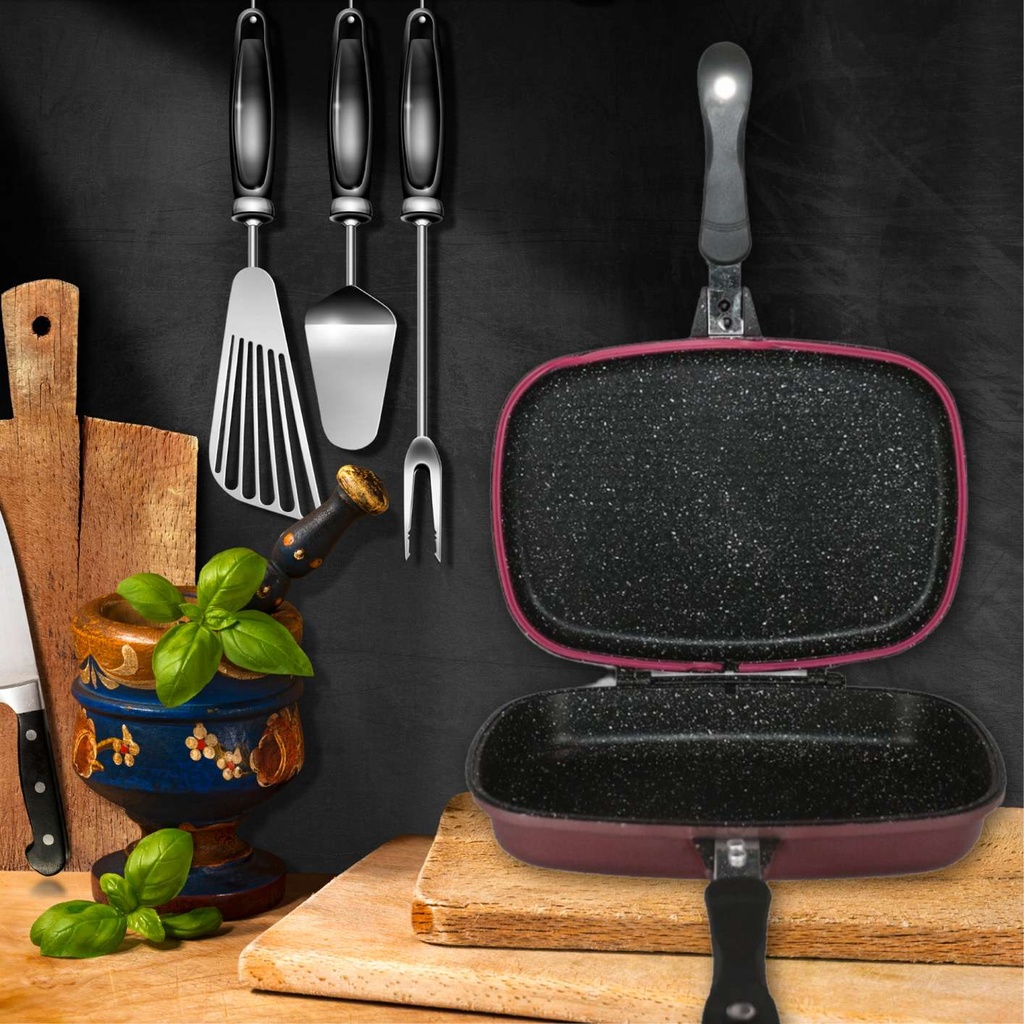 Cheffinger-CF-DG32-Double-poele-a-griller-reversib