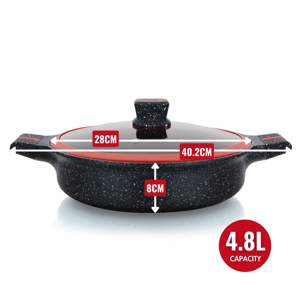Herzberg-HG-RSSLW28-Granite-Coated-Shallow-Cassero