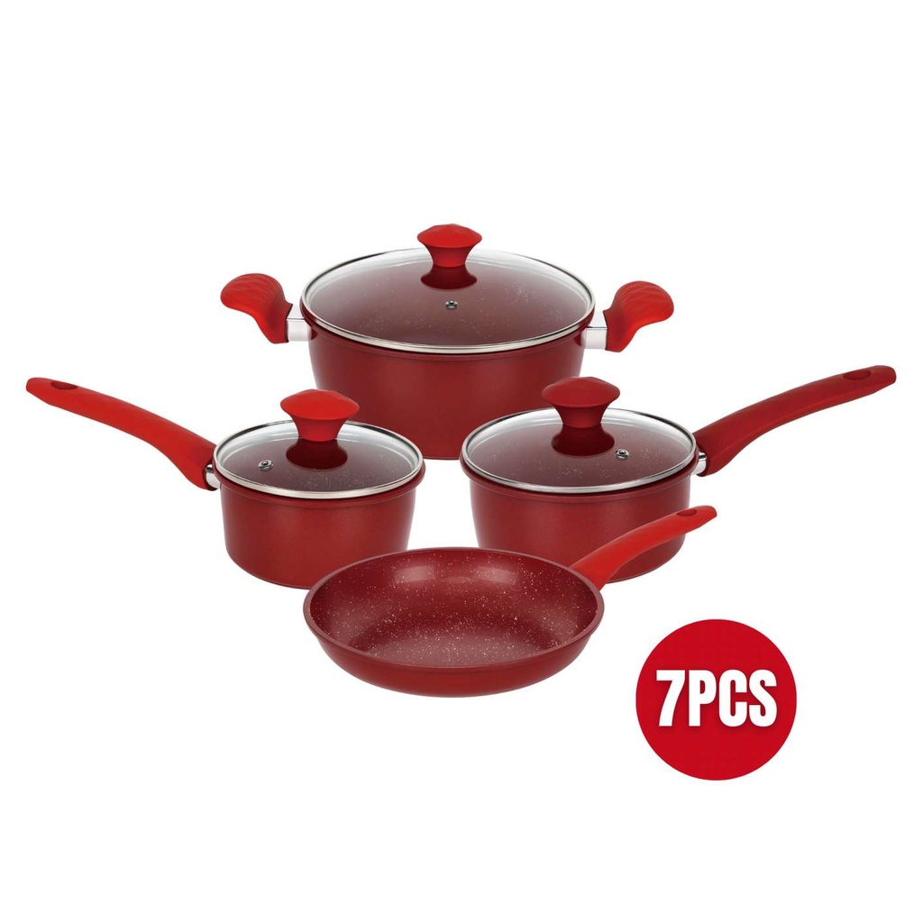 Herzberg-HG-04715RED-7-Pieces-Marble-Coated-Cast-I