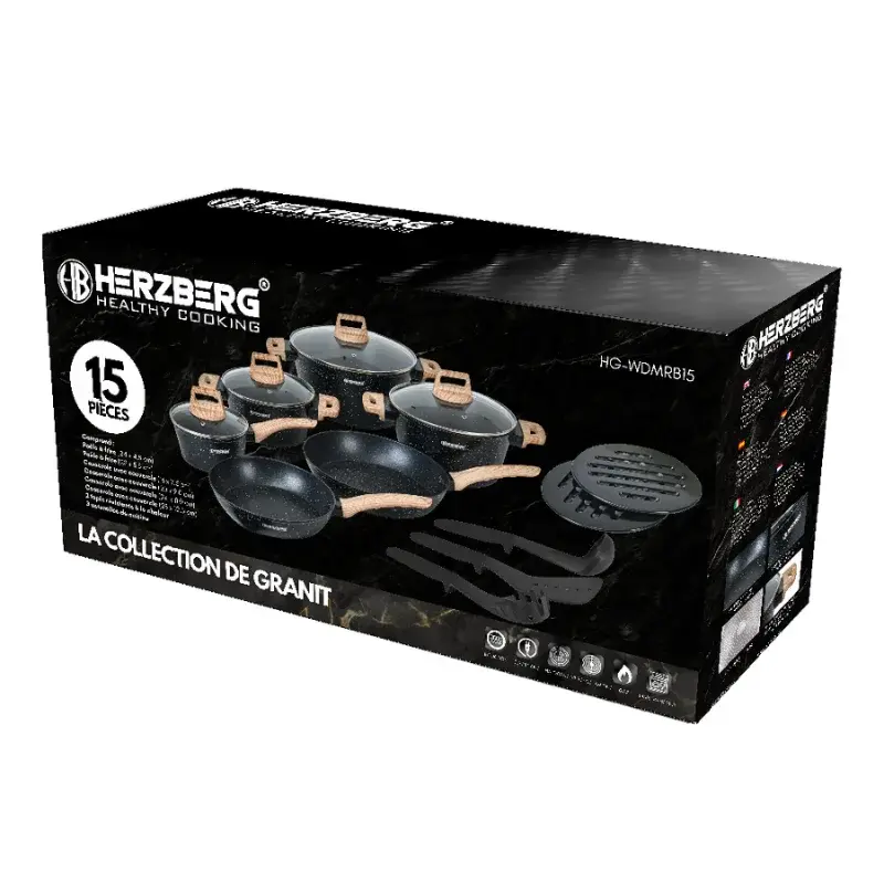Herzberg-HG-WDMRB15-15-Pieces-Marble-Coated-with-Wood-Accent-Handle-Black-1.webp