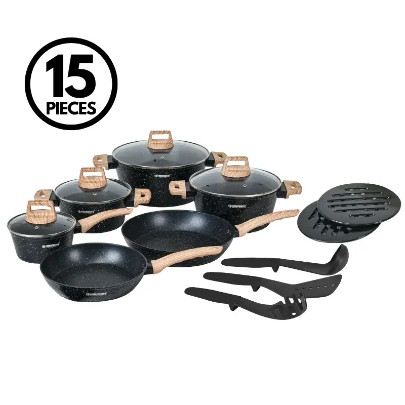 Herzberg-HG-WDMRB15-15-Pieces-Marble-Coated-with-Wood-Accent-Handle-Black-2.webp