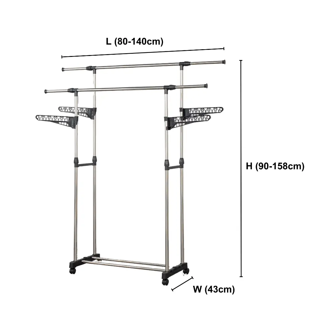 Herzberg-HG-03275-Porte-vetements-roulant-reglable-a-deux-tiges-avec-ailette-de-suspension-HG-03275-4.webp