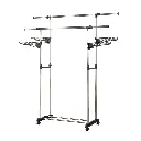 Herzberg-HG-03275-Porte-vetements-roulant-reglable-a-deux-tiges-avec-ailette-de-suspension-HG-03275-5.webp