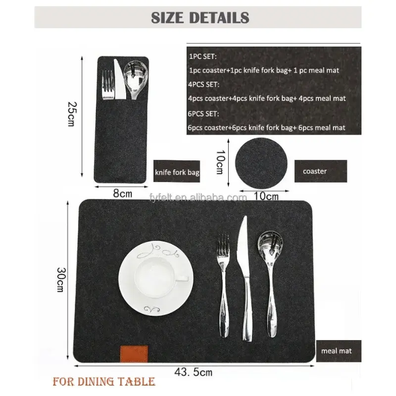 Herzberg-HG-04203-Set-de-20-Pieces-en-Feutre-Naturel-Pour-Table-de-Salle-a-Manger-Sac-a-Couverts-et-Sous-verre-HG-04203-5.webp