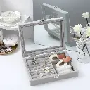 Herzberg-HG-05330-Organisateur-de-bijoux-en-velours-avec-couvercle-en-verre-3-grilles-7-emplacements-pour-bagues-HG-053-5.webp