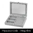 Herzberg-HG-05330-Organisateur-de-bijoux-en-velours-avec-couvercle-en-verre-3-grilles-7-emplacements-pour-bagues-HG-053-1.webp