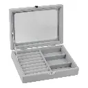 Herzberg-HG-05330-Organisateur-de-bijoux-en-velours-avec-couvercle-en-verre-3-grilles-7-emplacements-pour-bagues-HG-053.webp