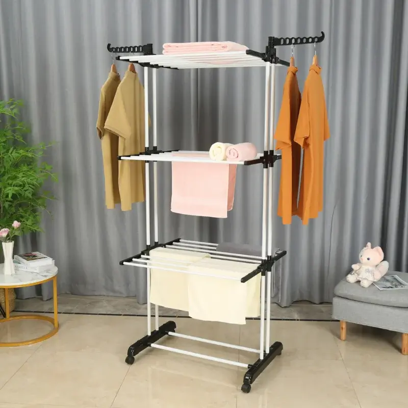 Herzberg-HG-8034BW-Porte-vetements-mobile-plastique-noir-avec-tubes-blancs-HG-8034BW.webp