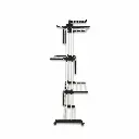 Herzberg-HG-8034BW-Porte-vetements-mobile-plastique-noir-avec-tubes-blancs-HG-8034BW-4.webp