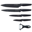 Royalty Line RL-MB4: 4 Pieces Marble Coated Knife Set with Free Ceramic Peeler