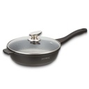 Royalty Line RL-BDF28-M: Marble Coated Cooking Pan w/ Glass Lid