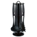 Cheffinger CF-UT03: 6 Pieces Utensil Set with Rotating Stand - Black