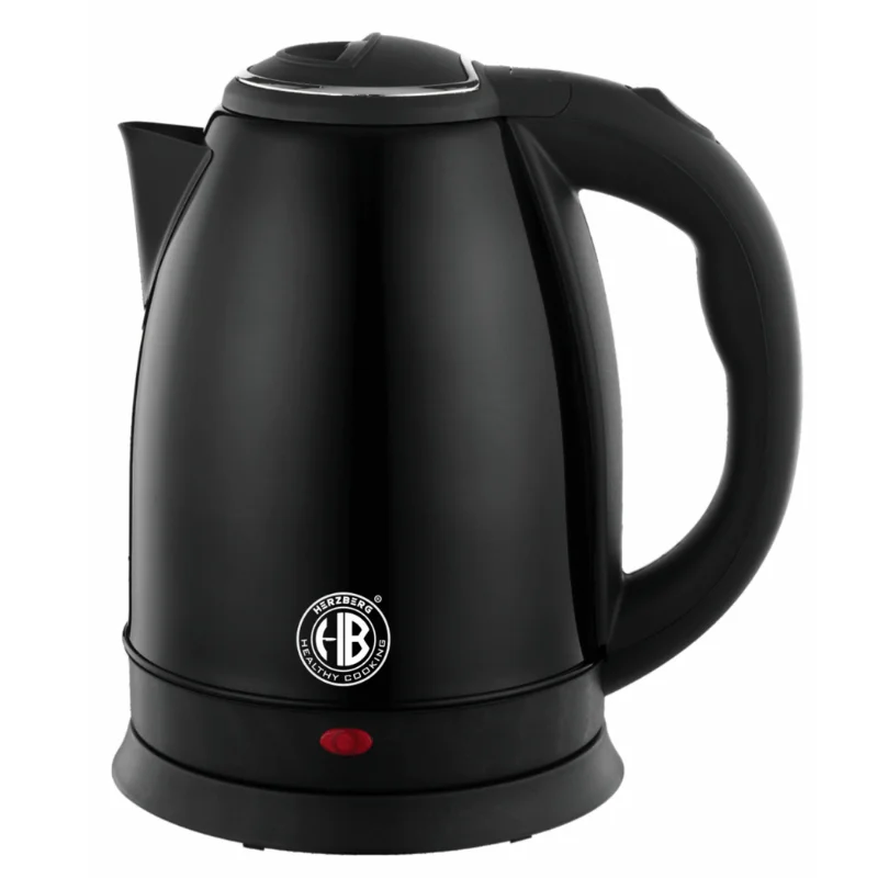 Herzberg HG-5011BLK: 1.8L 1500W Stainless Steel Electric  Kettle - Black