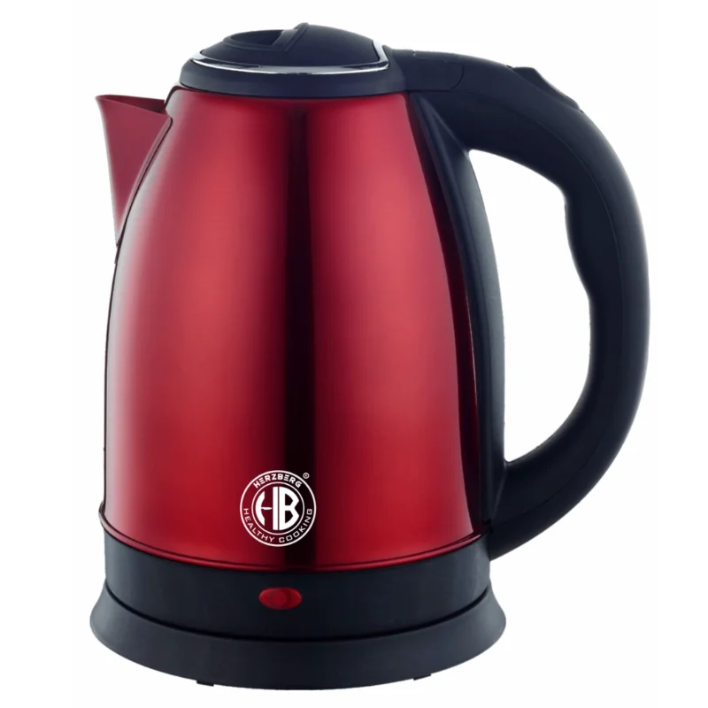 Herzberg HG-5011RED: 1.8L 1500W Stainless Steel Electric  Kettle - Red