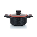 Herzberg HG-RSCAS20: Granite-Coated Casserole with Glass Lid - 20cm