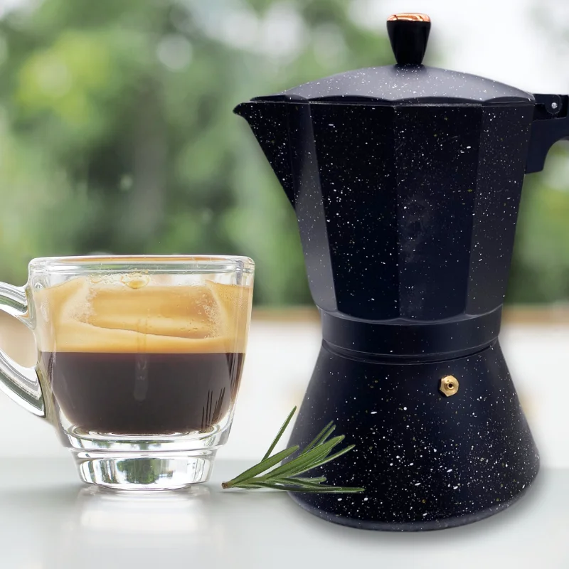 Eisenbach LSS012:  Aluminum Espresso Moka Pot Coffee Maker - 12 Cups