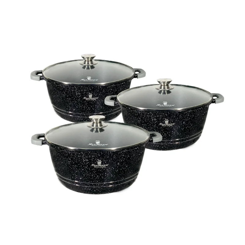 Neumann NM-3SM2: 12 Pieces Mable Coated Casserole Set  - 20/24/28 cm