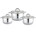 Platinum Cookware PL-10012: 6 Pieces S/S Cooking Pots -16/18/20cm
