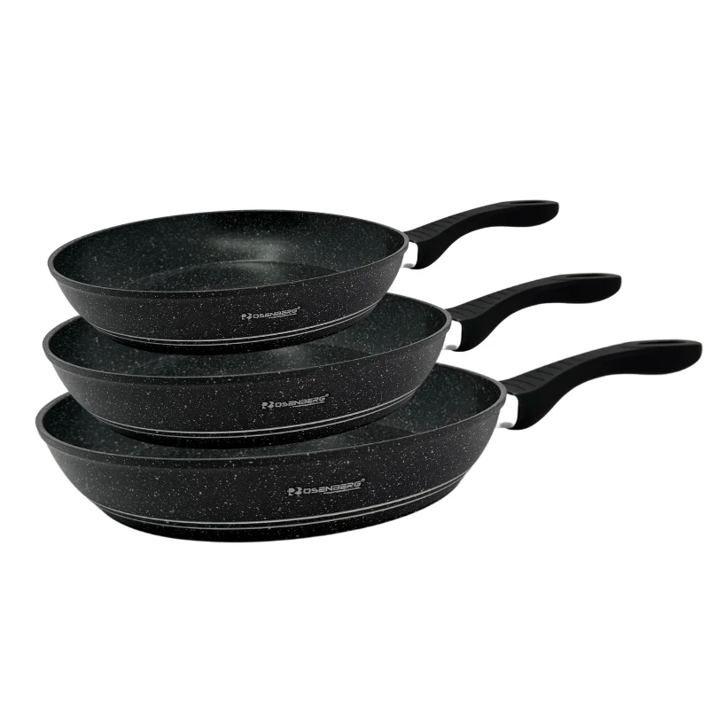 Rosenberg RB-FP3: Stone Coated Frying Pan Set - 28cm, 24cm, 20cm