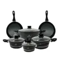 Rosenberg RB-10M2B: 10 Pieces Marble Coated Cookware Set