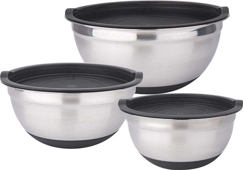 Cheffinger CF-MXB3S: 6-Piece Stainless Steel Mixing Bowl Set with Lids
