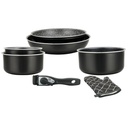 Herzberg HG-8053: 7-Pieces Marble-Coated Cookware Set with Removable Handle