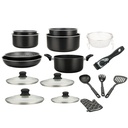 Herzberg 17-Pieces Marble-Coated Cookware Set with Removable Handle
