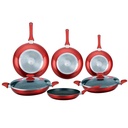 Herzberg 8 Pieces Marble Coated Frying Pan Set