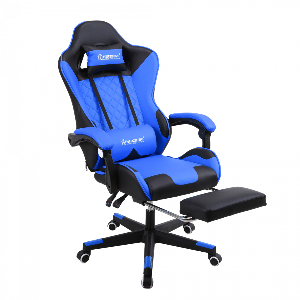 Herzberg Gaming and Office Chair with Retractable Footrest