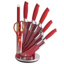 Royalty-Line RL-RED8-W: 8 Pieces Kitchen Knife Set with Spinning Rack