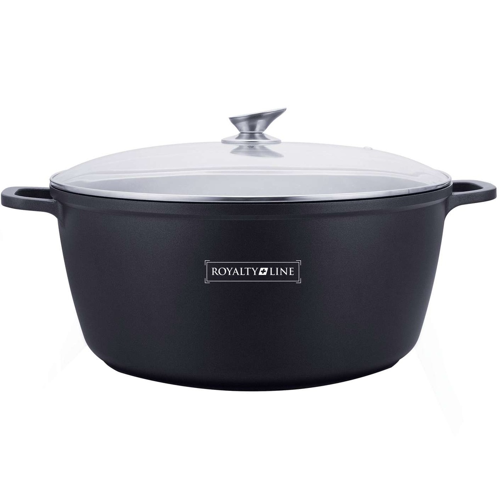Royalty Line RL-BS40M: Die Cast Casserole with Glass Lid - 40cm