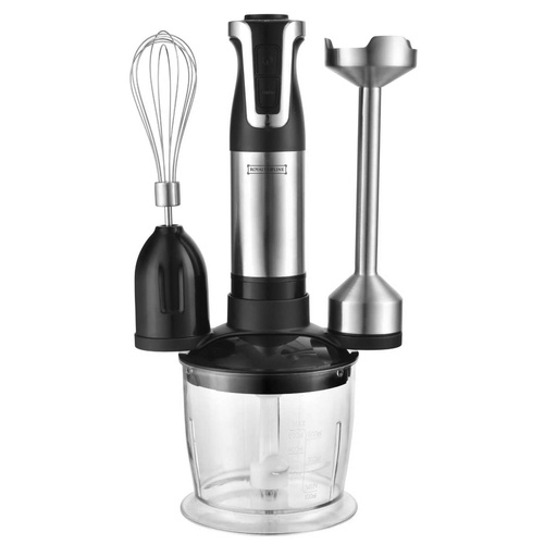 Royalty Line RL-ESMS800BLK: 3-in-1 Hand Blender Set - Power Whisk, Immersion Blender, Chopper - Blac