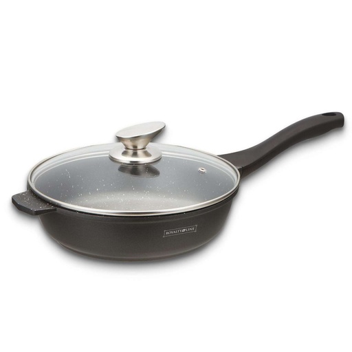 Royalty Line RL-BDF28-M: Marble Coated Cooking Pan w/ Glass Lid