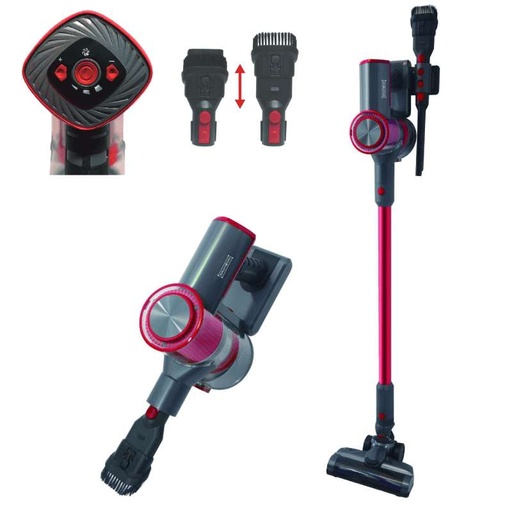 Royalty Line RL-CVC9316RED: 2-in-1 Wireless Rechargeable Vacuum Cleaner - Red