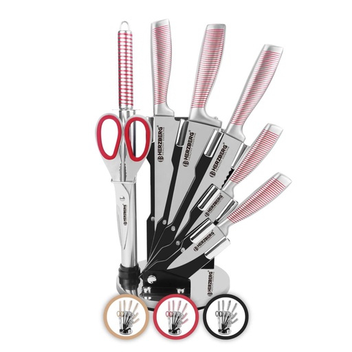 Herzberg HG-SKN8: 8 Pieces Stainless Steel with Acrylic Stand