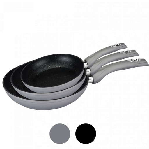 Herzog HR-3030: 3 Pieces Marble Coated Forged Aluminum  Fry Pan Set