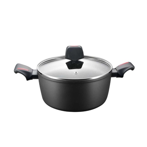 Royalty Line RL-FTN20: 20cm Die-Cast Greblon Marble Coated Casserole - 2L