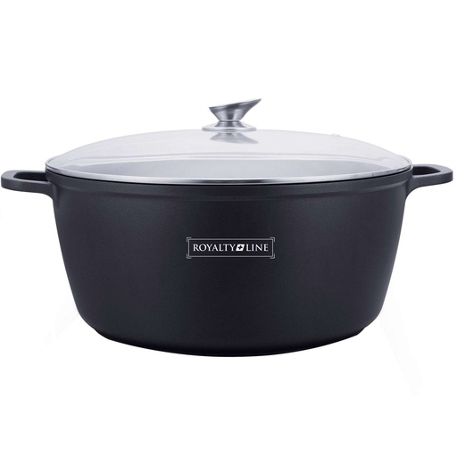 Royalty Line RL-BS40M: Die Cast Casserole with Glass Lid - 40cm