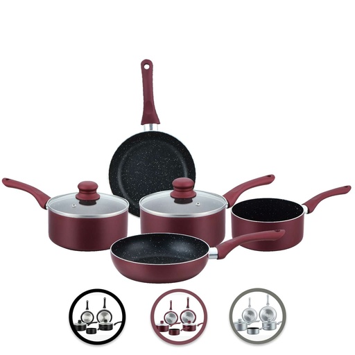 Herzberg 7 Pieces Non-Stick Stone Coated Cookware Set