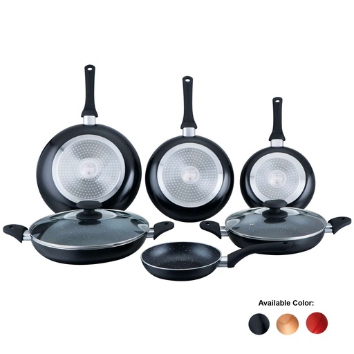 Herzberg 8 Pieces Marble Coated Frying Pan Set